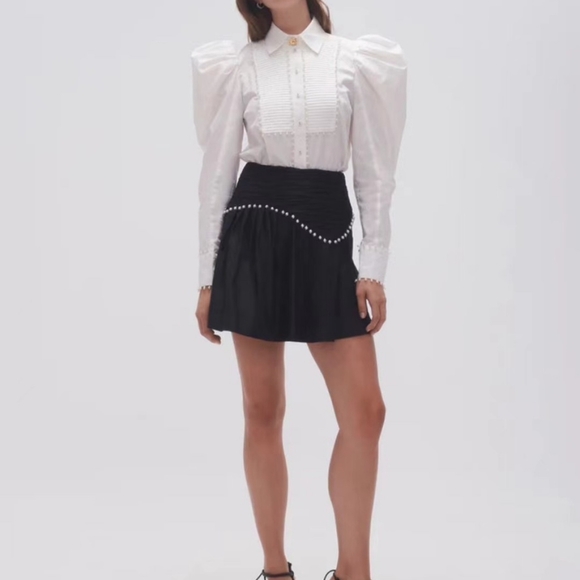 knee length dresses for ladies Florence Pearl Trim Mini Dress by Aje for SALE – High St. Hire main image 1